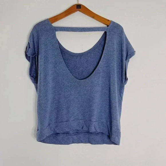Victoria's Secret VS Blue Terrycloth Relaxed Fit Tee Open Back Loungewear Size L - Picture 4 of 6